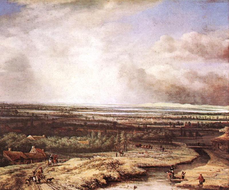 Philips Koninck An Extensive Landscape with a Hawking Party Sweden oil painting art